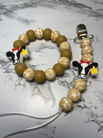 Brown Daisy Teething Set