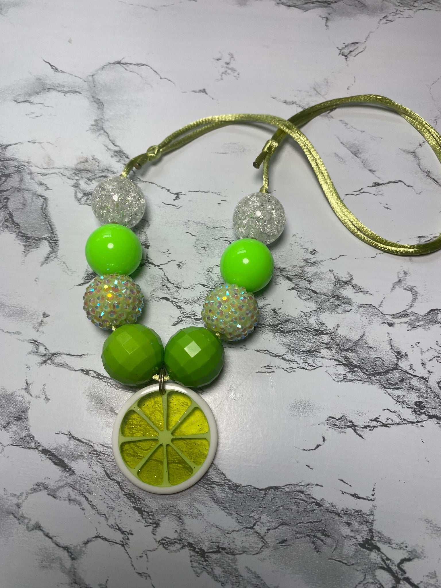 Lime Slice Bubble Gum Necklace