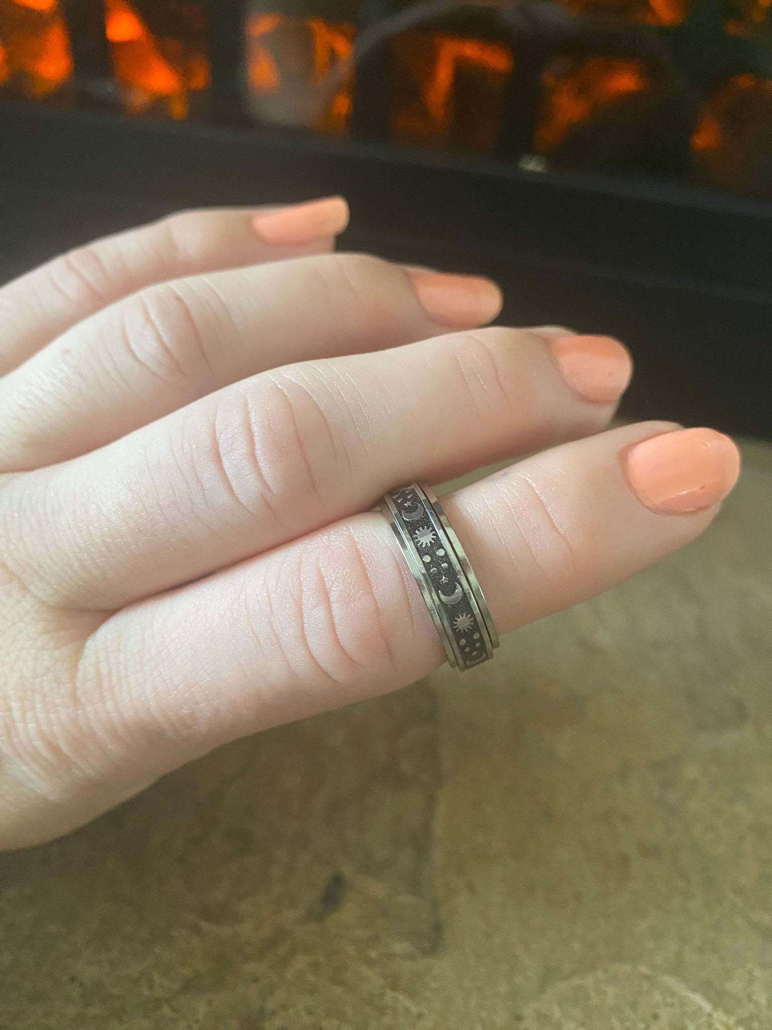 Sun and Moon Spinning Ring