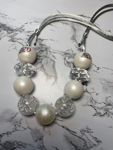 Baseball All White Bubble Gum Necklace