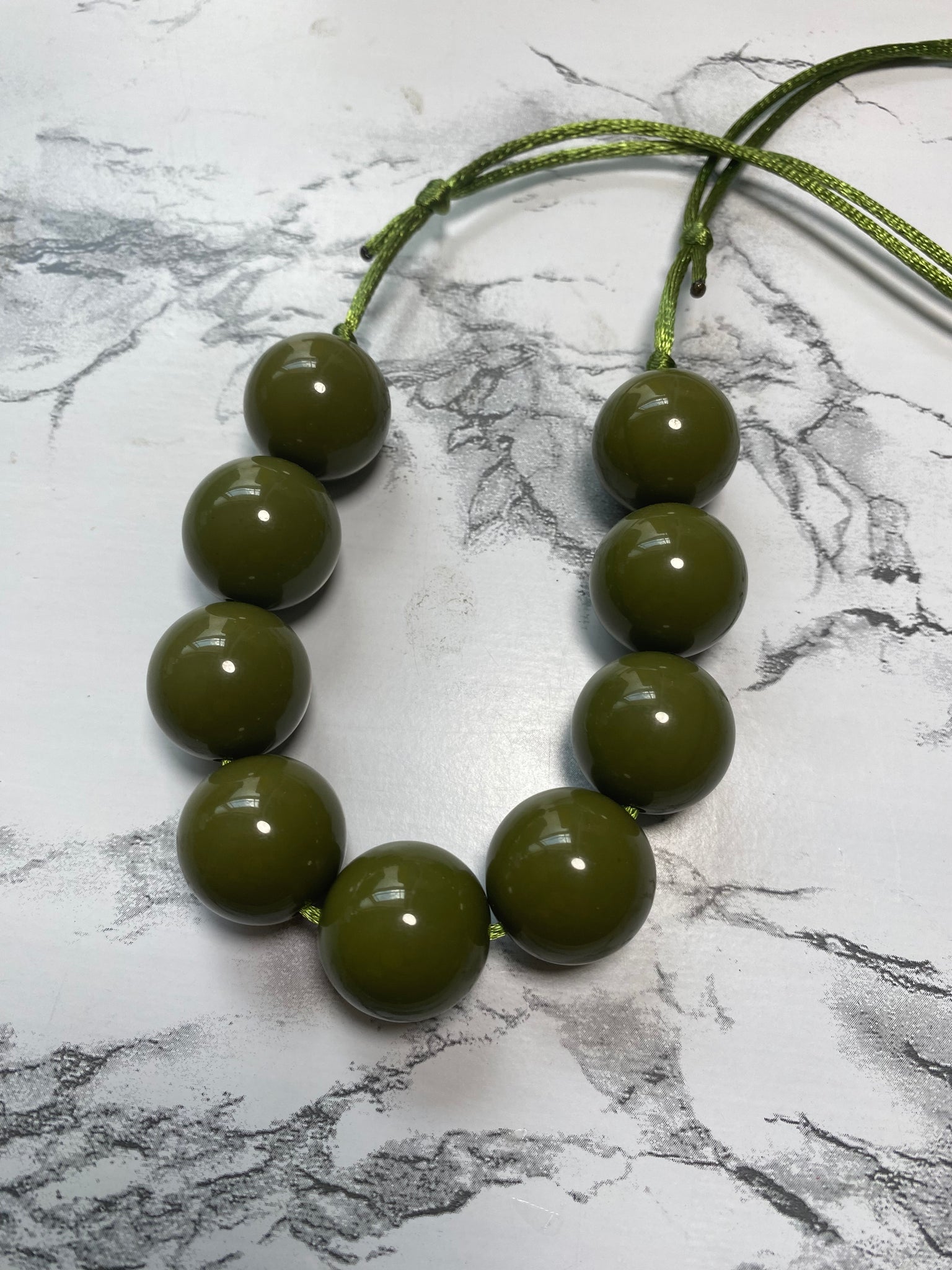 Forest Green Bubble Gum Necklace