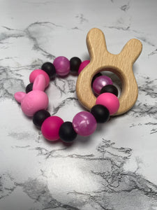 Pink Bunny Teething Ring