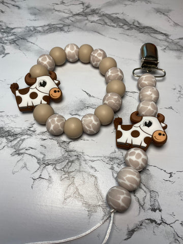 Brown Cow w/ Beige Teething Set