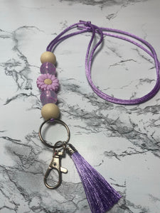 Purple Flower Lanyard