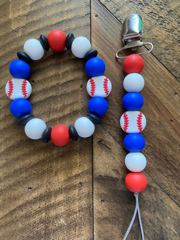 RWB Baseball Silicone Ring and Clip Set TC38