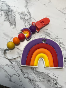 Bold Rainbow Teething Clip