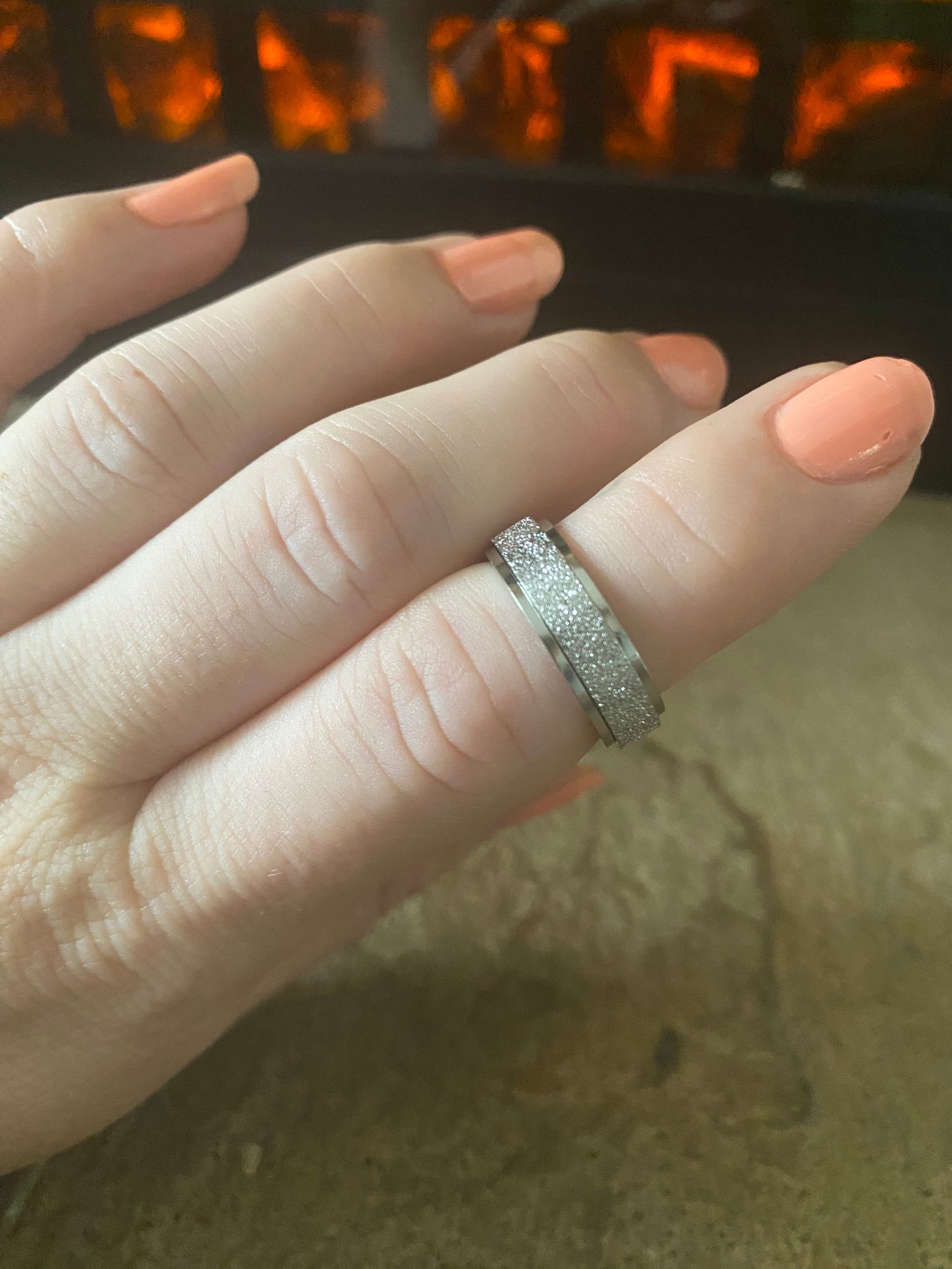 Silver Sparkle Spinning Ring