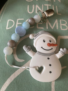 Snowman Teething Clip TC23