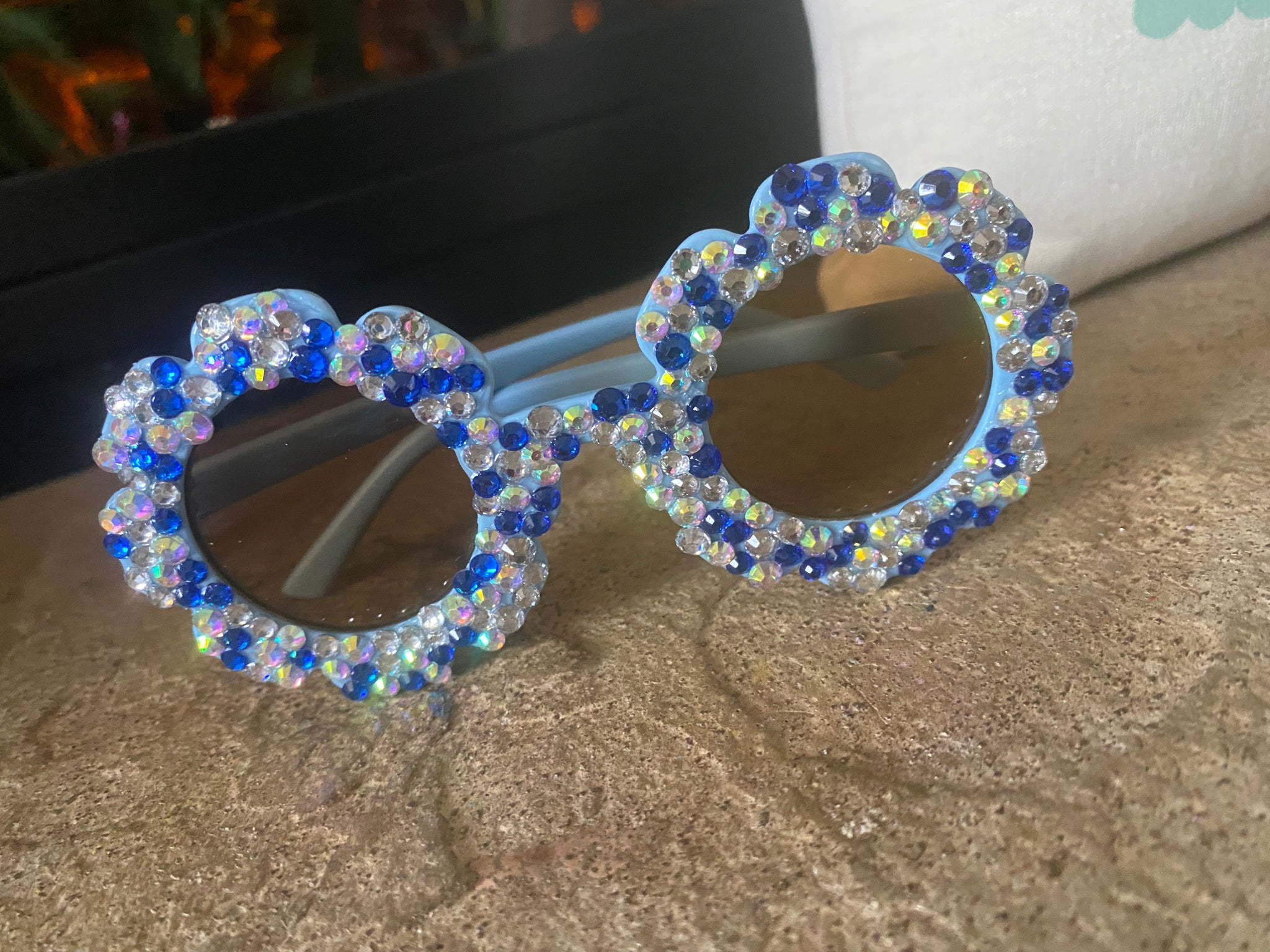 Blue Christmas Rhinestone Sunnies