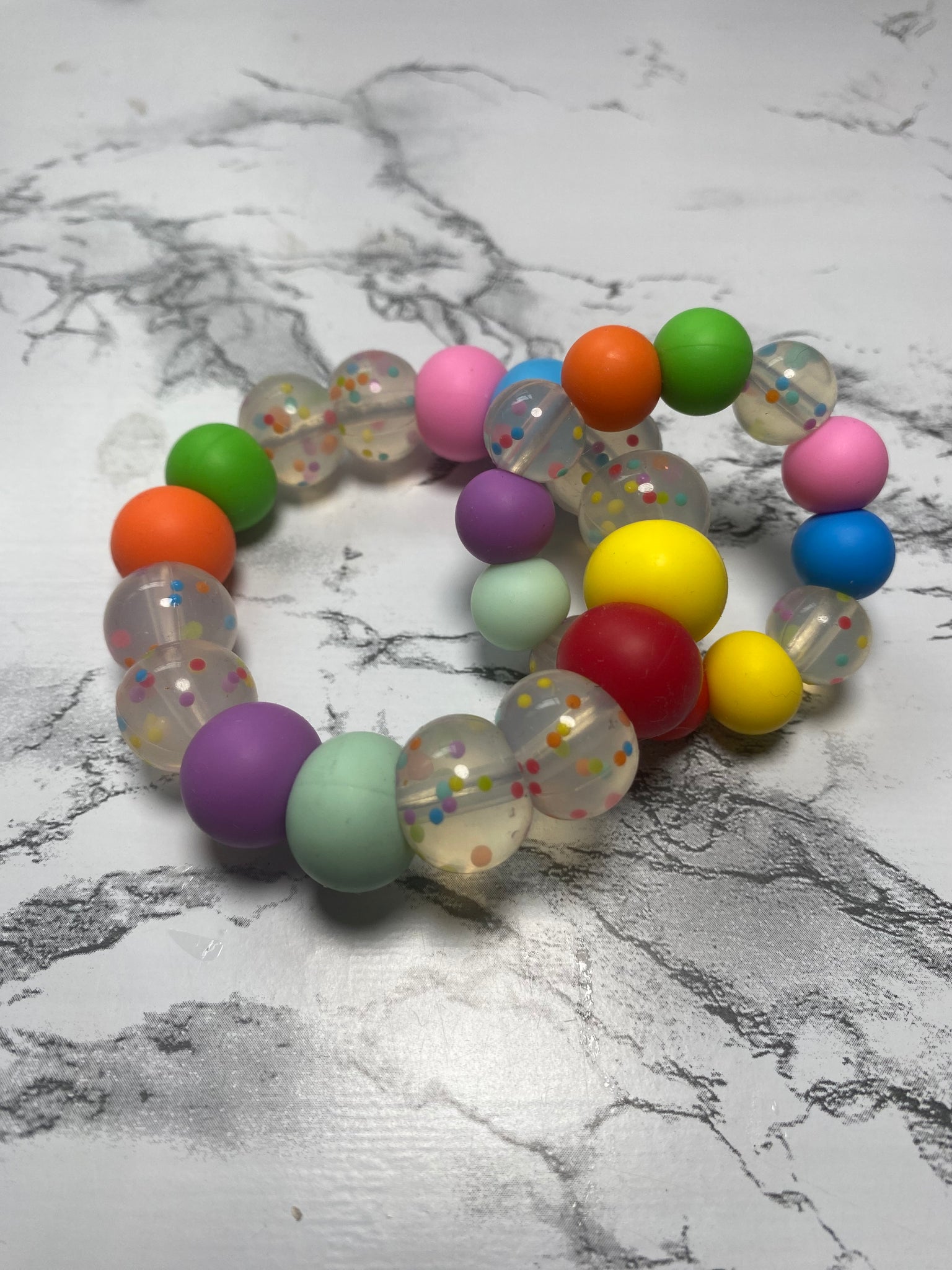 Rainbow Confetti Teething Ring