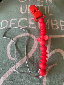 Red Mouse Pacifier Clip