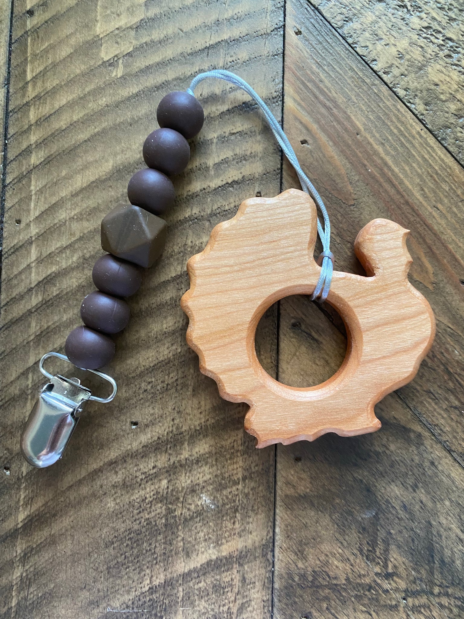 Wooden Turkey Teething Clip TC31