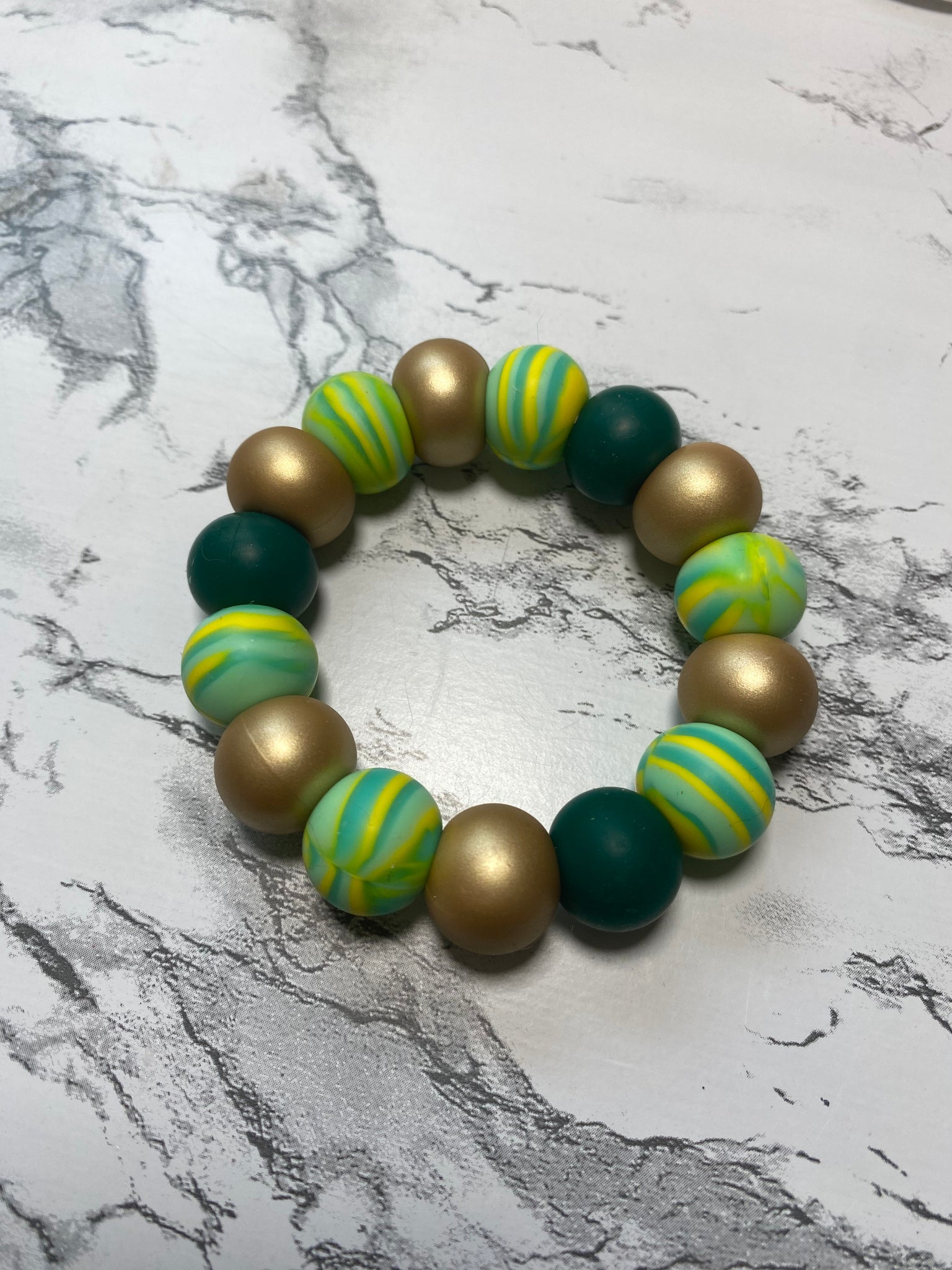 Green and Gold Teething Ring