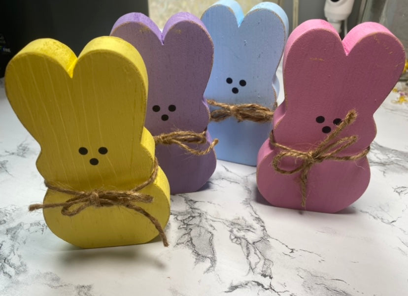 Wooden Peep Bunnies