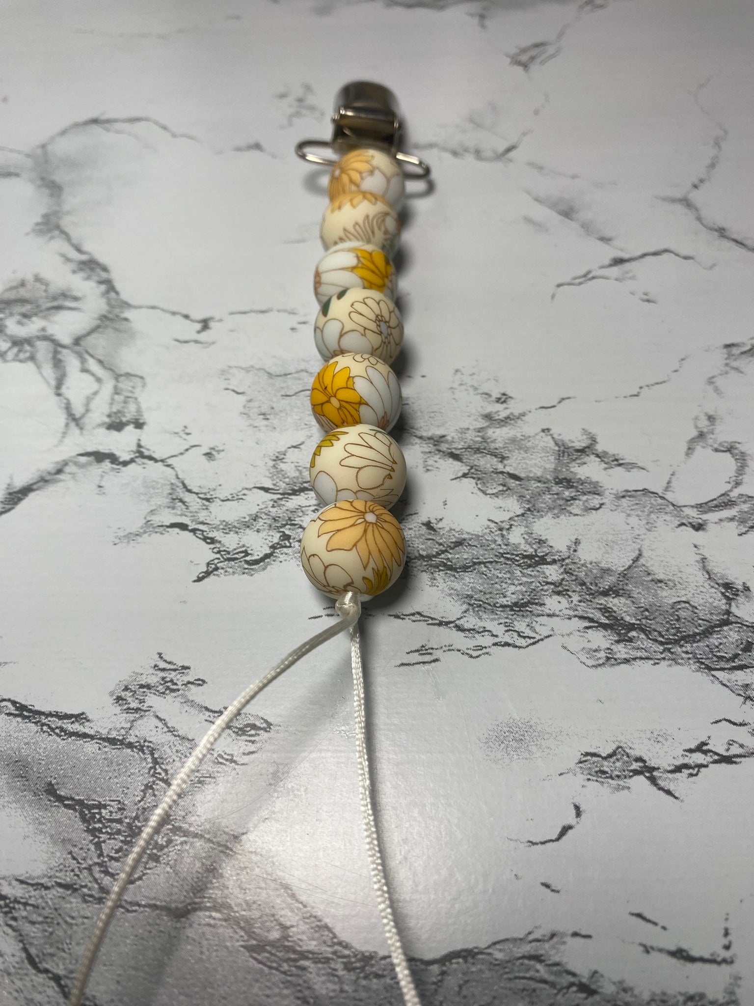 Yellow Flower Pacifier Clip