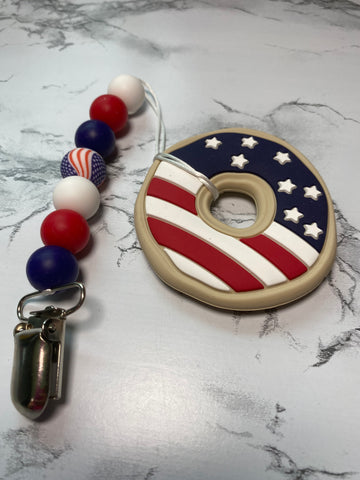 USA Donut Teething Clip