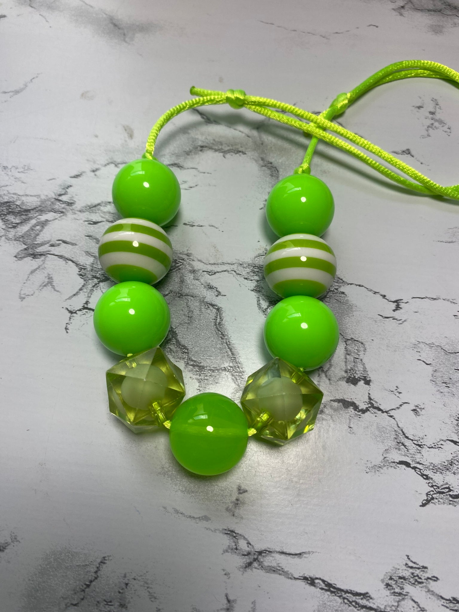 Lime Green Bubble Gum Necklace