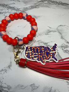 Red USA Wristlet